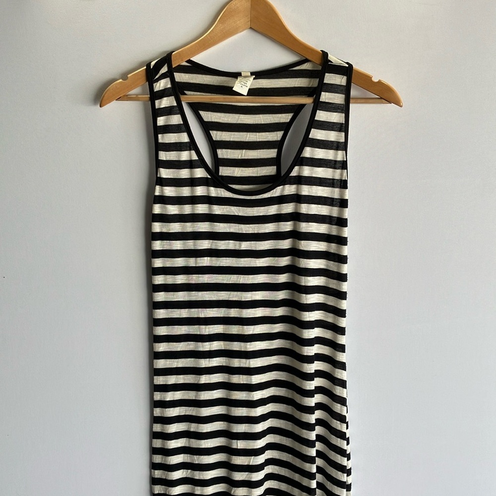 Espresso Black and White Striped Maxi Dress 54’’ in length